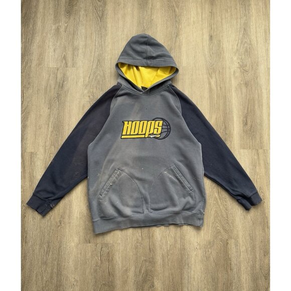 Vintage Y2K Nike Swoosh Hoops Basketball Hoodie Youth XL Faded Hype Streetwear - Picture 1 of 16